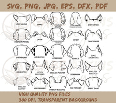 Dog Ears SVG Bundle - The Ultimate Collection | Hand Drawn | Dog ears outline bundle | Svg Clipart bundle | Line art | Tattoo Design | SVG, PNG bundle, Dog Ears SVG - The Ultimate Collection | Hand Drawn | Dog ears outline bundle | Svg Clipart bundle | Line art | Tattoo Design | SVG, PNG bundle