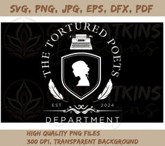 Taylor Swift The Tortured Poets Department Crest SVG, PNG JPG, EPS, DX | Tortured Poets Department Crest SVG, PNG JPG, EPS, DXF, PDF