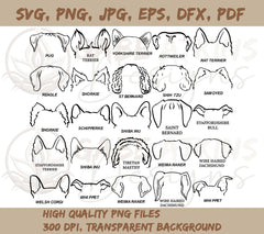 Dog Ears SVG Bundle - The Ultimate Collection | Hand Drawn | Dog ears outline bundle | Svg Clipart bundle | Line art | Tattoo Design | SVG, PNG bundle, Dog Ears SVG - The Ultimate Collection | Hand Drawn | Dog ears outline bundle | Svg Clipart bundle | Line art | Tattoo Design | SVG, PNG bundle