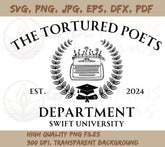 The Tortured Poets Department Swift University SVG, PNG JPG, EPS, DXF, | Tortured Poets Department Swift University SVG, PNG JPG, EPS, DXF, PDF