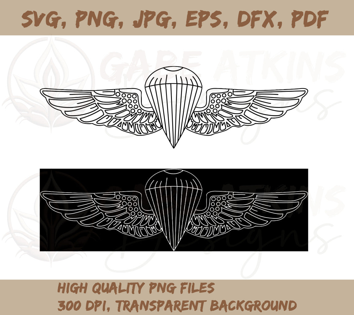 USMC - Jump Wings - Navy Parachutist Insignia SVG, PNG, EPS, DFX, JPG, | USMC - Jump Wings - Navy Parachutist Insignia SVG, PNG, EPS, DFX, JPG, PDF, WEBP
