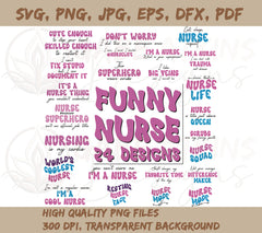 Funny Nurse Quotes SVG Bundle | 24 Designs of Funny Nurse Sayings SVG | Cute Enough to Stop Your Heart, Skilled Enough To Restart It | SVG | Cricut svg, cricut_svg, digital download, Digital_Download, digital_downloads, eagle_usa_cricut, Funny Nurse, Funny Quotes, Nurse, Nurse Life, Svg, svg bundle, svg_files | Gabe Atkins Designs