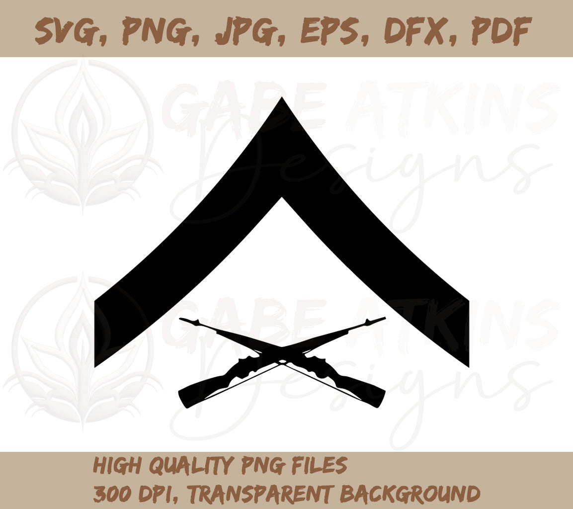 USMC Rank Insignia SVG - E3 - LCpl - Lance Corporal SVG, PNG, EPS, DFX, JP | USMC Rank Insignia - E3 - LCpl - Lance Corporal SVG, PNG, EPS, DFX, JPG, PDF, WEBP