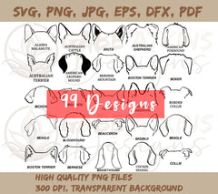 Dog Ears SVG Bundle - The Ultimate Collection | Hand Drawn | Dog ears outline bundle | Svg Clipart bundle | Line art | Tattoo Design | SVG, PNG bundle, Dog Ears SVG - The Ultimate Collection | Hand Drawn | Dog ears outline bundle | Svg Clipart bundle | Line art | Tattoo Design | SVG, PNG bundle