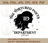 TTPD SVG: Taylor Swift Silhouette Head w/TTPD Digital Instant Download
