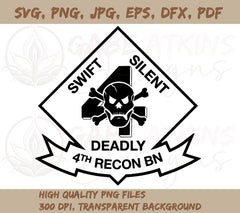 USMC 4th Recon Battalion Insignia SVG, PNG, EPS, DFX, JPG, PDF, WEBP | | USMC 4th Recon Battalion Insignia SVG, PNG, EPS, DFX, JPG, PDF, WEBP