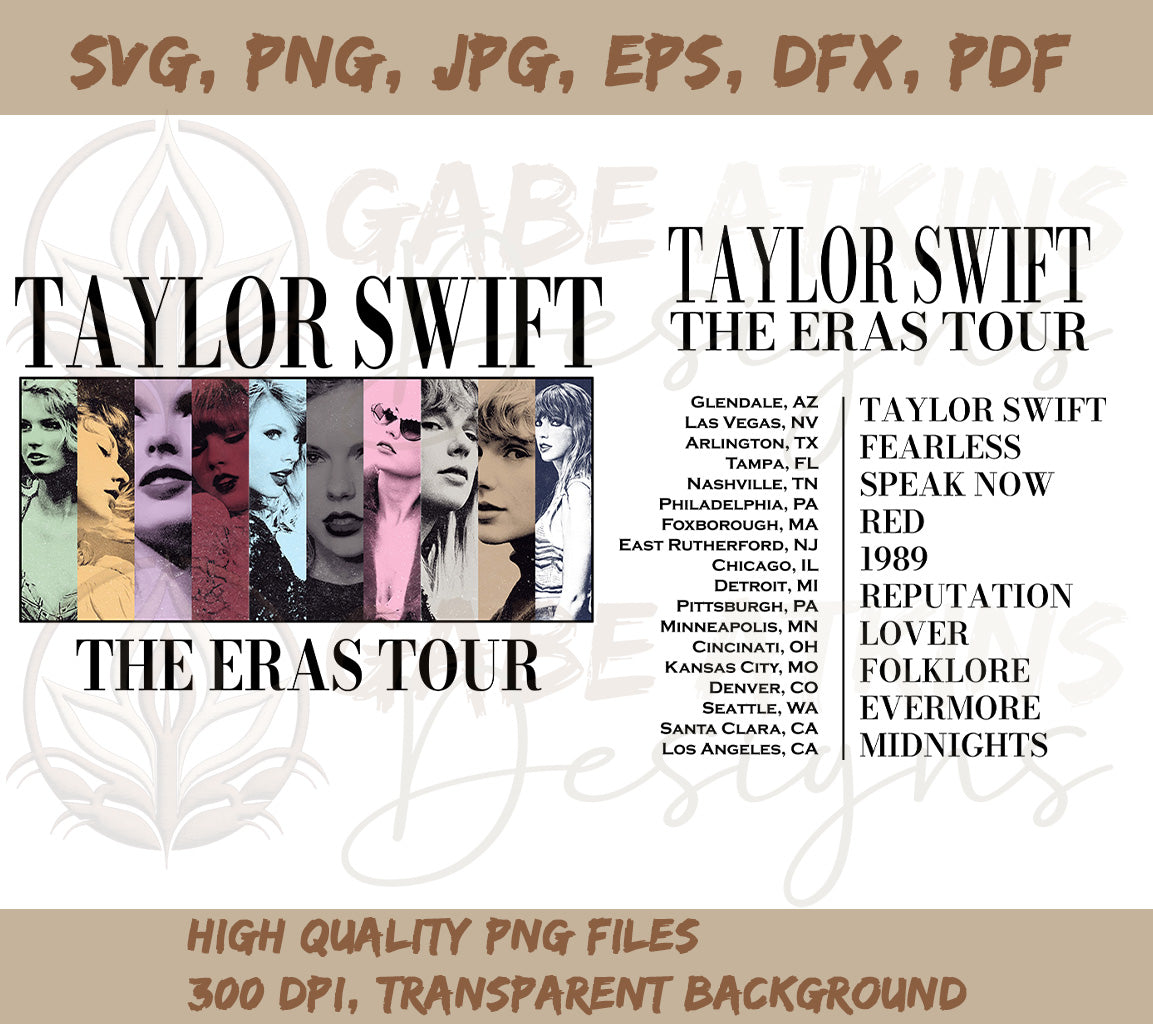 Taylor Swift The Eras Tour SVG and Png | Taylor Swift svg | TS Swift | TS Swiftie Concert svg