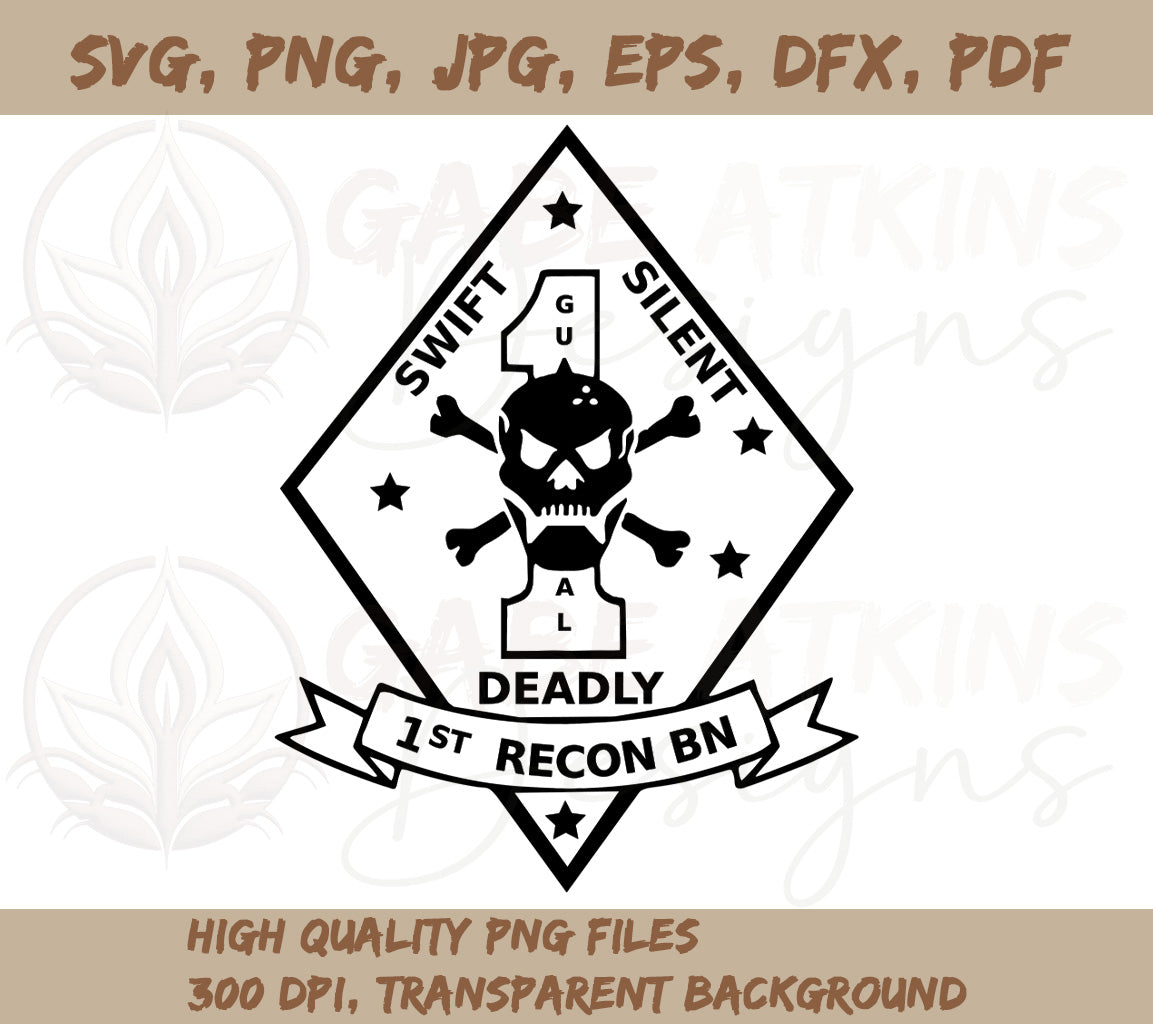 USMC 1st Recon Battalion Logo SVG, PNG, EPS, DFX, JPG, PDF, WEBP | USM | USMC 1st Recon Battalion Logo SVG, PNG, EPS, DFX, JPG, PDF, WEBP