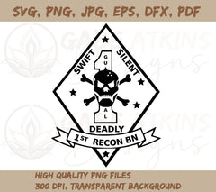 USMC 1st Recon Battalion Logo SVG, PNG, EPS, DFX, JPG, PDF, WEBP | USM | USMC 1st Recon Battalion Logo SVG, PNG, EPS, DFX, JPG, PDF, WEBP