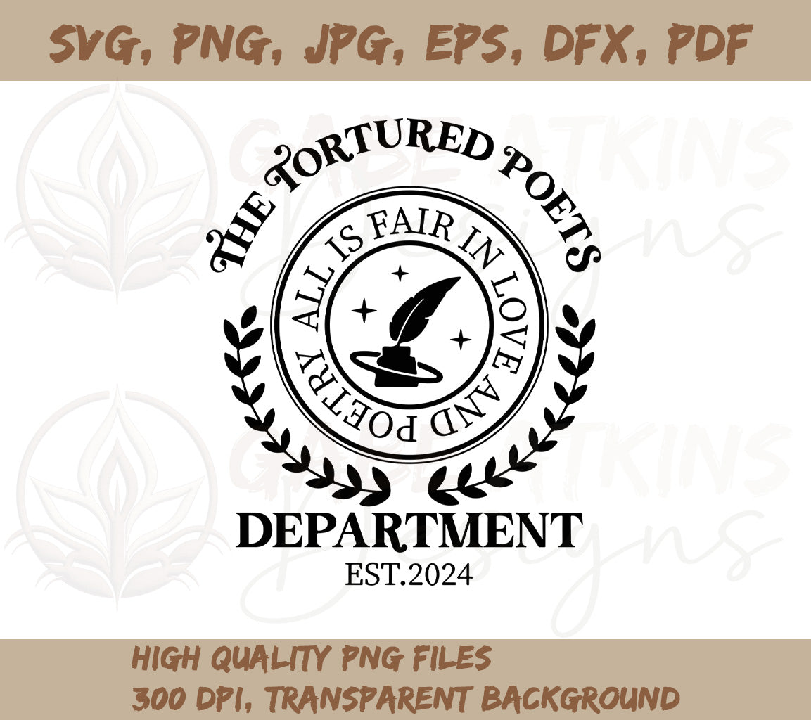 TTPD - All's Fair In Love and Poetry SVG | TTPD Circle SVG, PNG JPG, | TTPD Circle SVG, PNG JPG, EPS, DXF, PDF