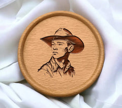 Cowboy Hat Man Portrait SVG SVG