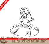 Princess Peach SVG Coloring Page SVG