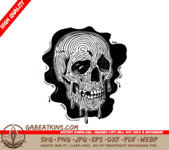Melting Skull SVG - Dripping Skull Vector Illustration SVG