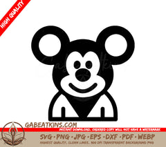 Mickey Mouse Face SVG Pictogram SVG