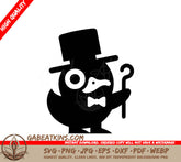 ##  Funny Duck in Top Hat & Bow Tie - Minimalist  SVG SVG