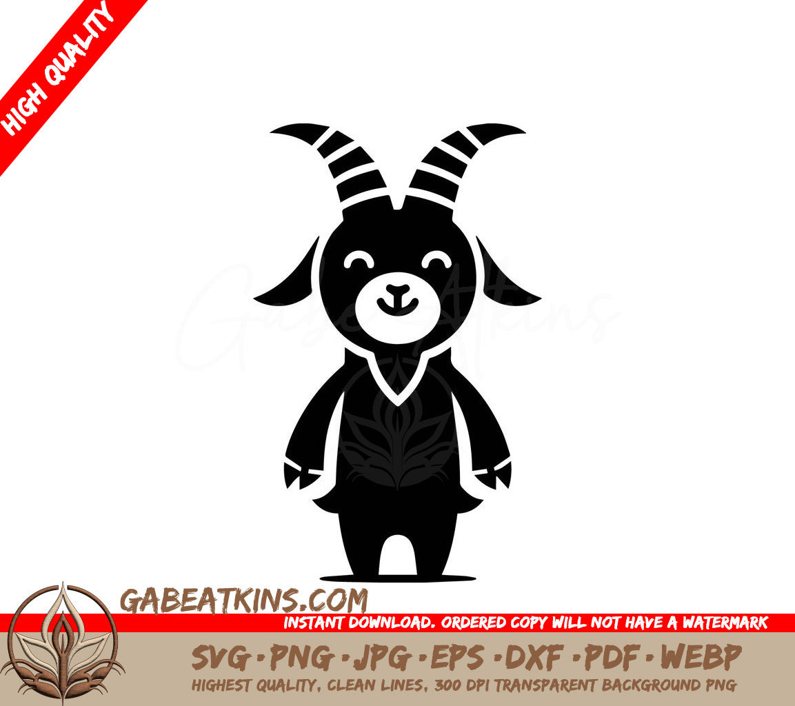 Funny  Goat Silhouette SVG - Minimalist Vector Design SVG