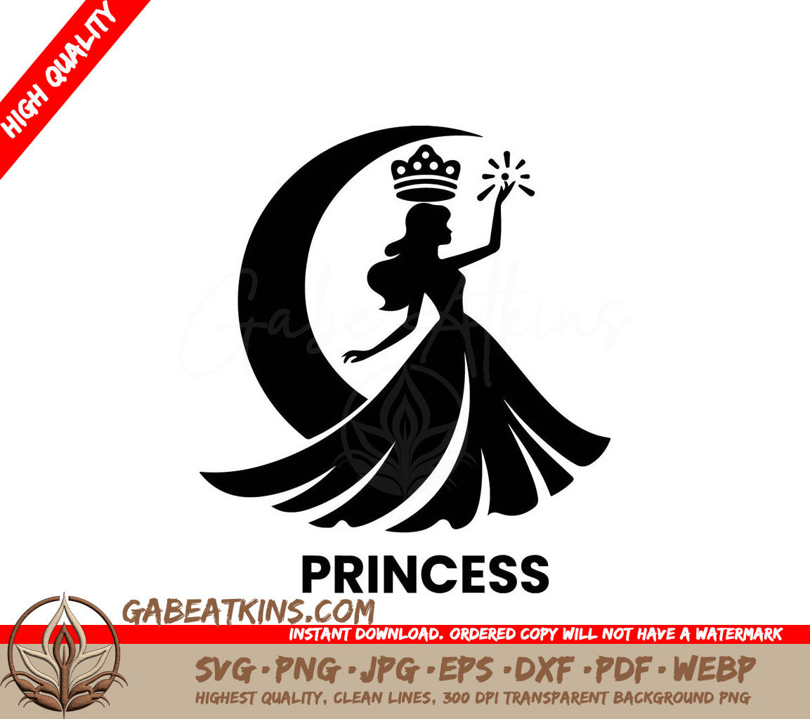 Princess Crown Silhouette SVG - Minimalist Design Concept SVG