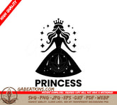 Minimalist Princess Silhouette SVG Design -  Clipart SVG