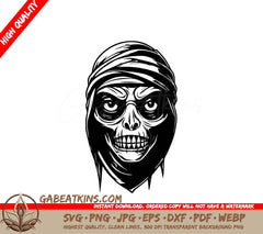 Bandana Skull SVG - Mummy Face Design SVG