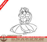 Princess Peach Coloring Page SVG -  Dress Illustration SVG