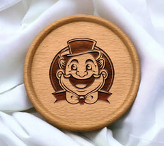 Retro Cartoon Mascot Joyful Man in Top Hat & Bow Tie SVG SVG