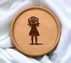 Little Girl Holding Headache Silhouette SVG SVG