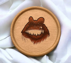 Mouse Silhouette with Forest Night View SVG SVG