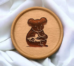 Koala Silhouette with Night Sky and Tree - SVG SVG