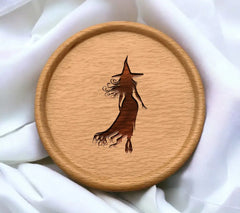 Witch Silhouette SVG - Long Hair and Curly Design SVG