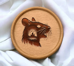 Vintage Horror Mouse Silhouette SVG - City Skyline Background SVG