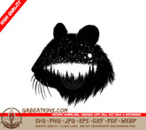 Mouse Silhouette with Forest Night View SVG SVG