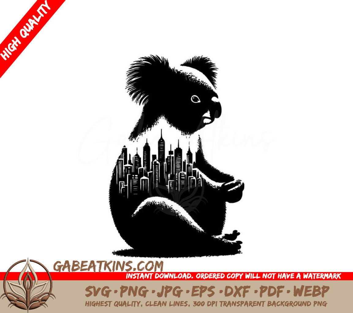 Koala City Skyline Silhouette SVG SVG