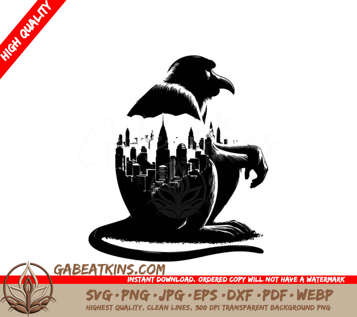 Proboscis Monkey City Skyline Silhouette SVG SVG