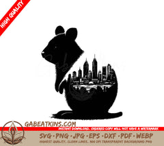 Kangaroo City Skyline SVG - Silhouette with Cityline SVG