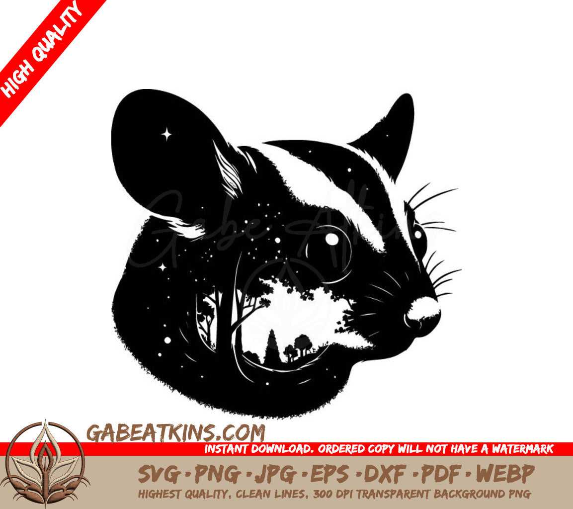 Badger Head Nature Silhouette SVG -  Drawing SVG