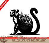 Lemur City Silhouette SVG - Rough Drawing SVG