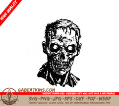 Zombie Skull Sketch SVG -  Drawing SVG