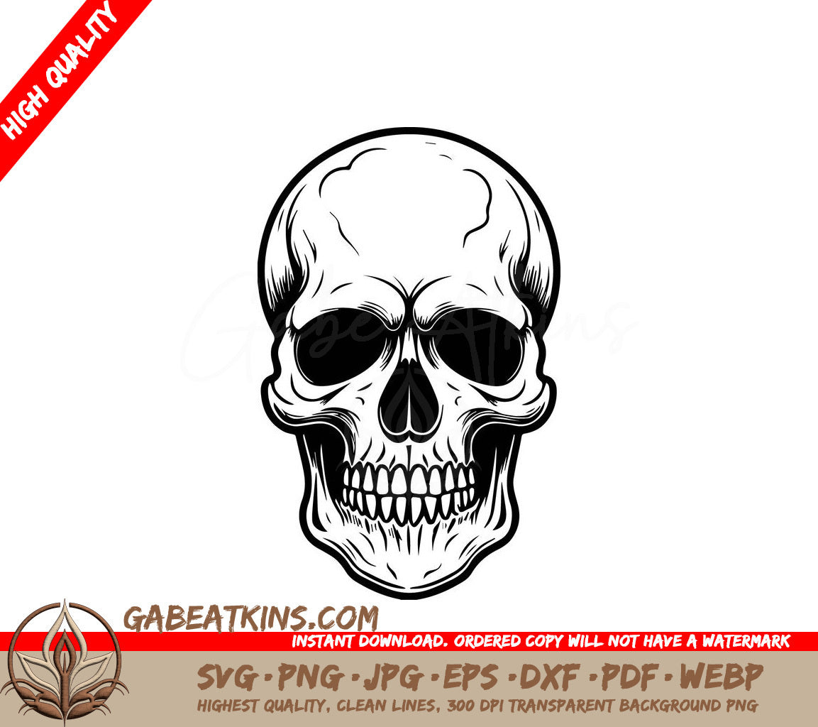 Open Mouth Skull Cartoon SVG SVG