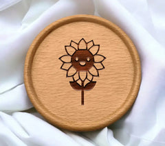 Smiling Sunflower SVG - Drawing with Face SVG