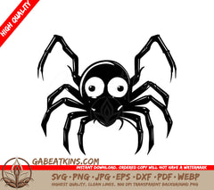 Spider with Big Eyes SVG - White Background SVG
