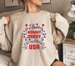 I Love Mommy, Daddy, and the USA SVG - 4th of July Project File for Ki | Love Mommy, Daddy,