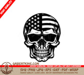 American Flag Skull SVG Design - SVG