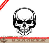 Skull with Headphones SVG - Teschio con le cuffie 03 1 SVG