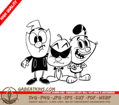 Cartoon Trio SVG - 3 Characters SVG