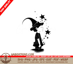 Wizard Boy with Witch Hat SVG SVG