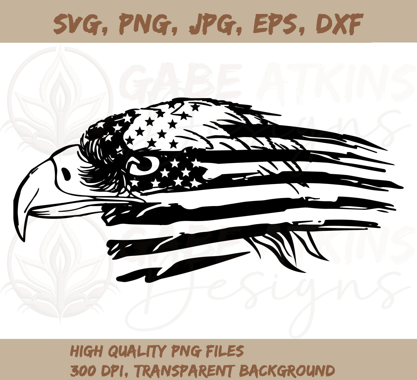 Eagle Through American Flag 5 SVG File | Patriotic Designs for Cutting | American Flag 5 SVG File