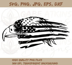 Eagle Through American Flag 5 SVG File | Patriotic Designs for Cutting | American Flag 5 SVG File