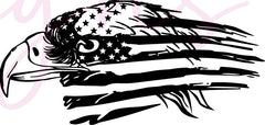 Eagle Through American Flag 5 SVG File | Patriotic Designs for Cutting | American Flag 5 SVG File