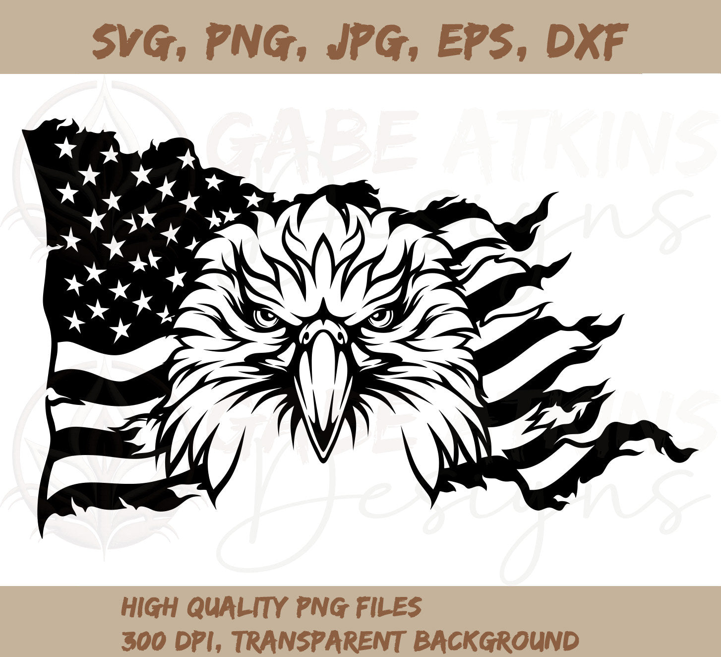 Eagle Through American Flag SVG 2 File | Patriotic Designs for Cutting | American Flag SVG 2 File
