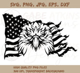 Eagle Through American Flag SVG 2 File | Patriotic Designs for Cutting | American Flag SVG 2 File